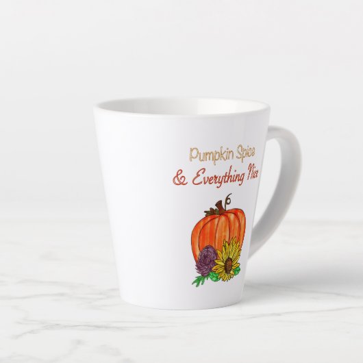 Pumpkin Spice & Alles in Nice herfst Latte Mok (Rechterhoek)