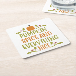 Pumpkin Spice Alles Leuke Herfst Vakantie Vierkante Kartonnen Onderzetter