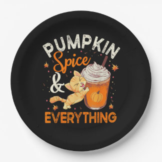 Pumpkin Spice Alles Shirt Cat Lover Cute Autu Papieren Bordje