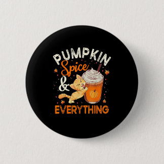 Pumpkin Spice Alles Shirt Cat Lover Cute Autu Ronde Button 5,7 Cm