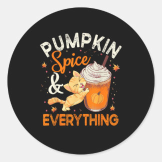 Pumpkin Spice Alles Shirt Cat Lover Cute Autu Ronde Sticker