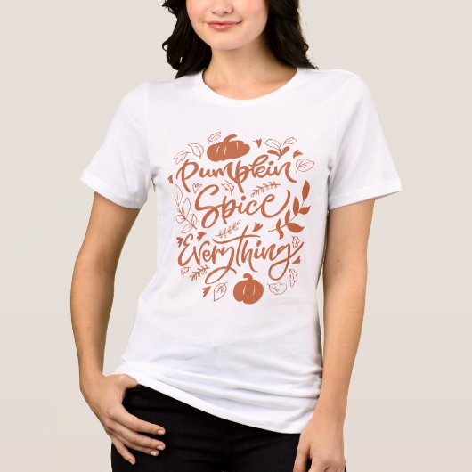 Pumpkin Spice Alles Tri-Blend Shirt (Voorkant)
