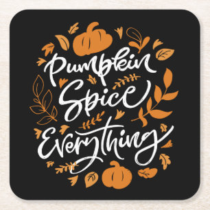 Pumpkin Spice Alles Vierkante Kartonnen Onderzetter