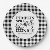 Pumpkin Spice And Everything Nice Fall Papieren Bordje (Voorkant)