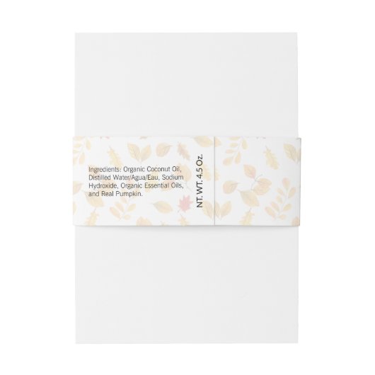Pumpkin Spice Artisan Soap Band Wrap Packaging Uitnodigingen Wikkel (Achterkant Voorbeeld)
