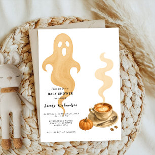 Pumpkin Spice Autumn Coffee drink Baby shower Kaart