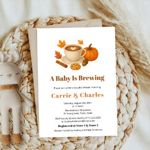 Pumpkin Spice Autumn Coffee drink Baby shower Kaart