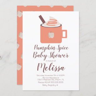 Pumpkin Spice Coffee Campfire Mok Herfst Baby show Kaart