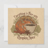 Pumpkin Spice Coffee Get-Together Square Invite Kaart (Voorkant)