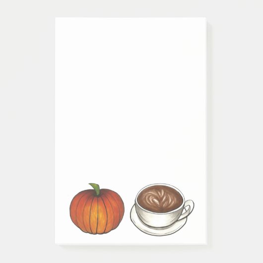 Pumpkin Spice Coffee Latte Post-it Notes (Voorkant)
