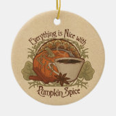 Pumpkin Spice Coffee  look Ceramic Ornament (Voorkant)