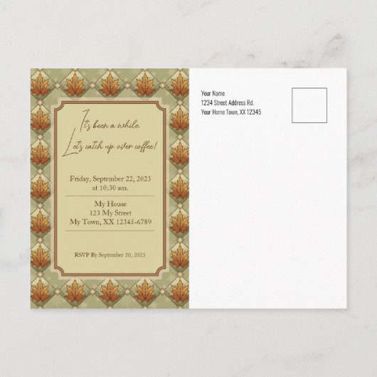 Pumpkin Spice Coffee Party Uitnodiging (Achterkant)