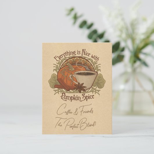 Pumpkin Spice Coffee Party Uitnodiging (Staand voorkant)