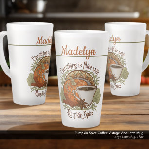 Pumpkin Spice Coffee Vibe Gepersonaliseerd Latte Mok