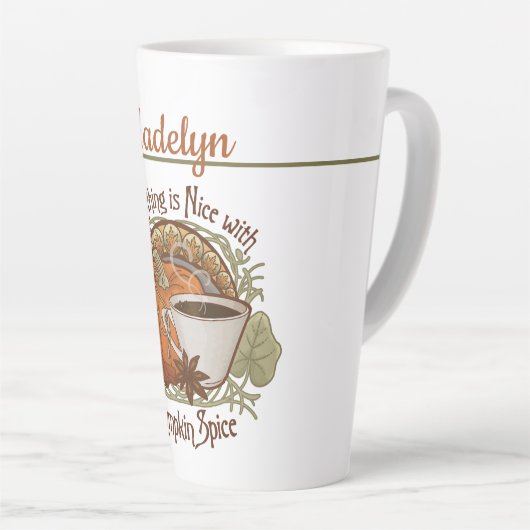 Pumpkin Spice Coffee  Vibe Gepersonaliseerd Latte Mok (Rechterhoek)