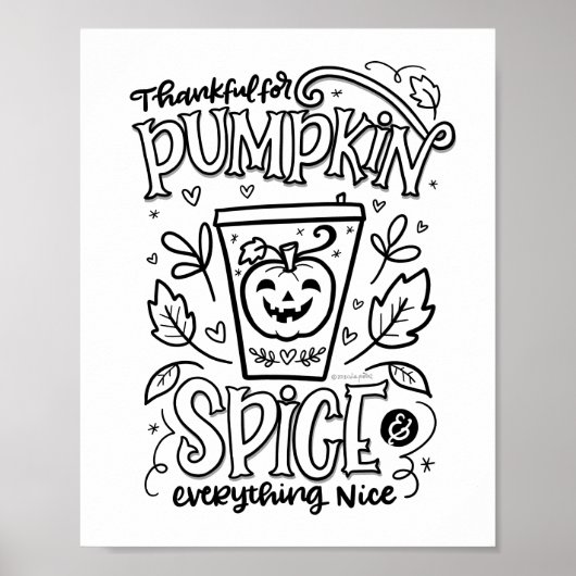 Pumpkin Spice Colour Page Poster (Voorkant)
