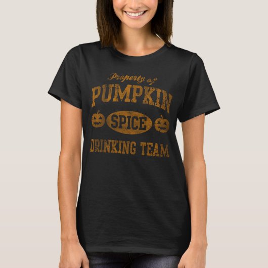 Pumpkin Spice Drink Team Halloween T-shirt (Voorkant)