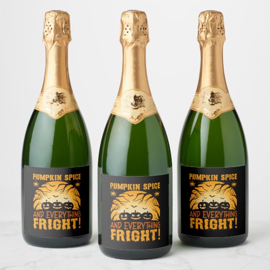 Pumpkin Spice en Alles Fright Sparkling Wijnetiket (Flessen)