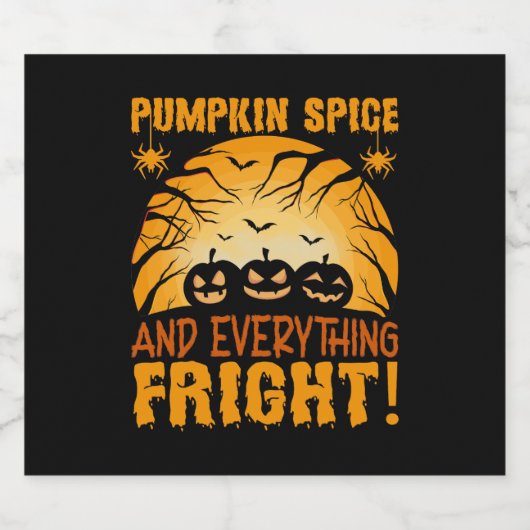 Pumpkin Spice en Alles Fright Sparkling Wijnetiket (Enkel label)