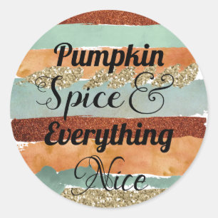 Pumpkin Spice en Alles-Nice-Herfst Ronde Sticker
