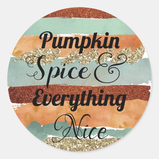 Pumpkin Spice en Alles-Nice-Herfst Ronde Sticker (Voorkant)