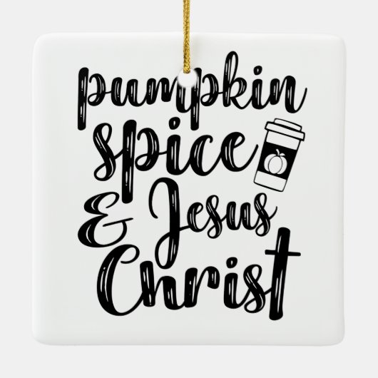 Pumpkin Spice en Jezus Christus Keramisch Ornament (Achterkant)