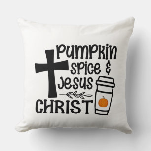Pumpkin Spice en Jezus Christus Kussen