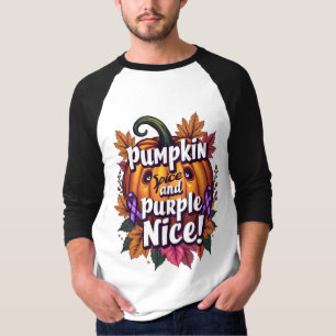 Pumpkin Spice en Paarse Nice: Grappige Herfst Bewu T-shirt