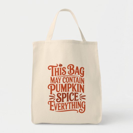 Pumpkin Spice Everything Funny Fall Warning Label Tote Bag (Voorkant)