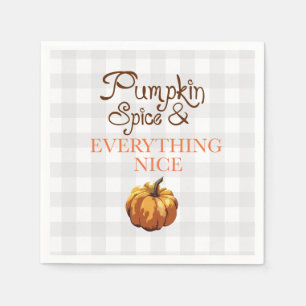 Pumpkin Spice Everything Gingham Pattern Wreater Servet