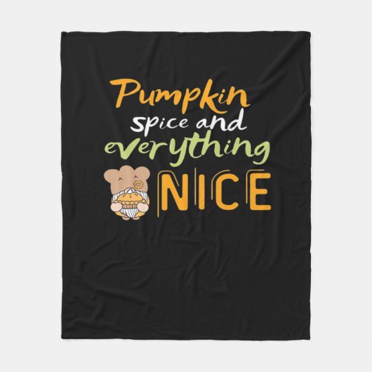 Pumpkin Spice & Everything Leuke Halloween Design Fleece Deken (Voorkant)