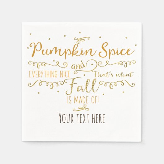 Pumpkin Spice & Everything Leuke Herfst Party Servetten (Voorkant)