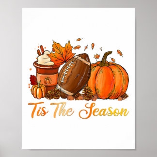 Pumpkin Spice Football Dit is de seizoensgebonden  Poster