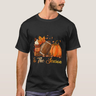 Pumpkin Spice Footbyll Tis het seizoen Herfst Than T-shirt