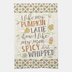 Pumpkin Spice Funny Latte Joke voor vrouwen najaar Theedoek
