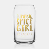 Pumpkin Spice Girl Custom Name Can Glass Blikvorm Glas (Voorkant)