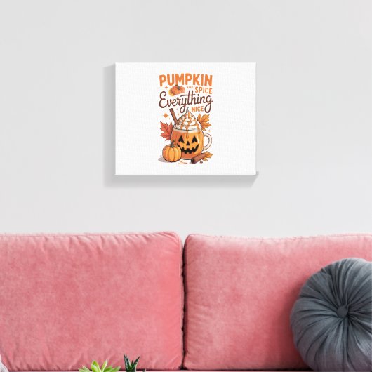 Pumpkin Spice Halloween Canvas Afdruk (Insitu (Woonkamer))
