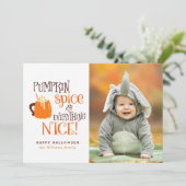 Pumpkin Spice Halloween Fotokaarten Kaart (Staand voorkant)