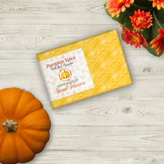 Pumpkin Spice Handmade Homemade Soap | Scrub-etike Voedselcontainer Etiket