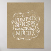 Pumpkin Spice Herfst Thanksgiving kunst Poster (Voorkant)
