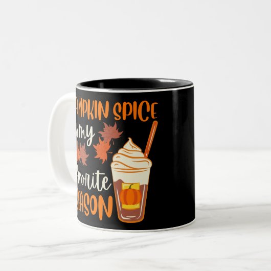 Pumpkin Spice is mijn favoriete seizoen Tweekleurige Koffiemok (Voorkant links)