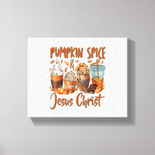 Pumpkin Spice Jesus Christus Canvas Afdruk
