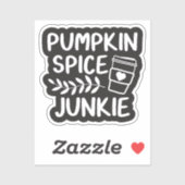 Pumpkin Spice Junkie - Herfst Latte Lover Gift Sticker (Vel)