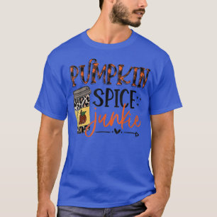Pumpkin Spice Junkie Herfst Vibes Western Leopard  T-shirt