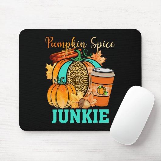 Pumpkin Spice Junkie Pumpkin Spice Latte Leopard P Muismat (Met muis)