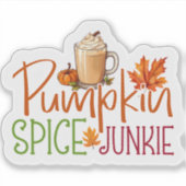 Pumpkin Spice Junkie Sticker (Voorkant)