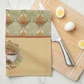 Pumpkin Spice Koffie Kunst en Herfst Bladeren Patr Theedoek (Quarter Fold)