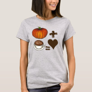 Pumpkin Spice + koffie latte = Love Heart T-shirt