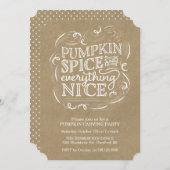 Pumpkin Spice  Kraft Pumpkin Carving Party Kaart (Voorkant / Achterkant)