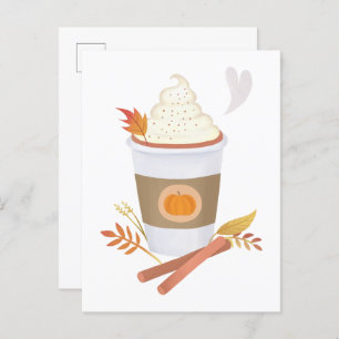 Pumpkin Spice Latte-Briefkaart Briefkaart